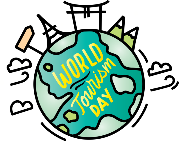 Transparent World Tourism Day Logo Line Area for Tourism Day for World Tourism Day