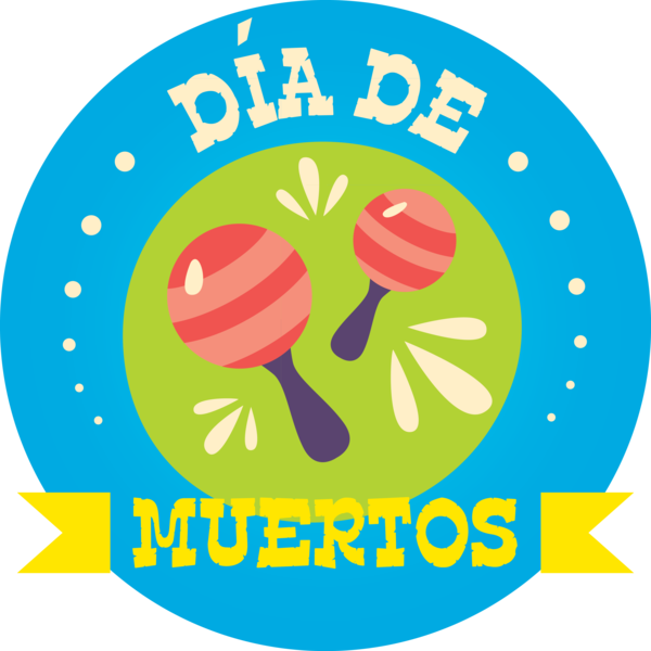 Transparent Day of the Dead Logo Produce Green for Día de Muertos for Day Of The Dead