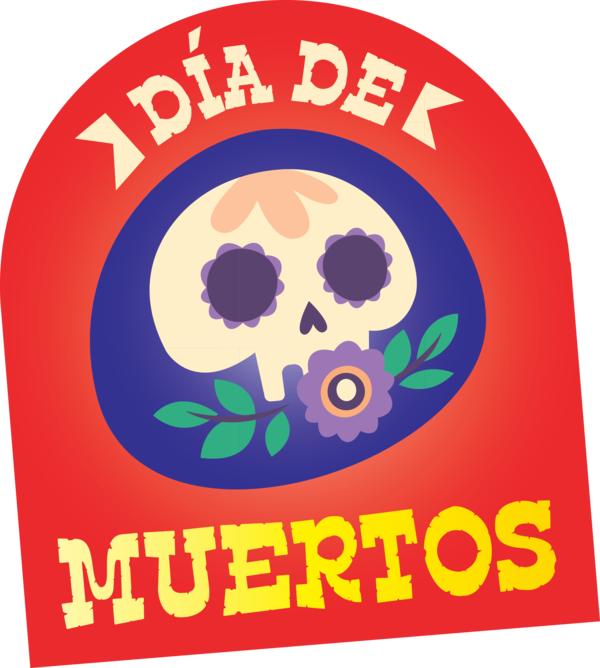 Transparent Day of the Dead Logo Headgear Area for Día de Muertos for Day Of The Dead