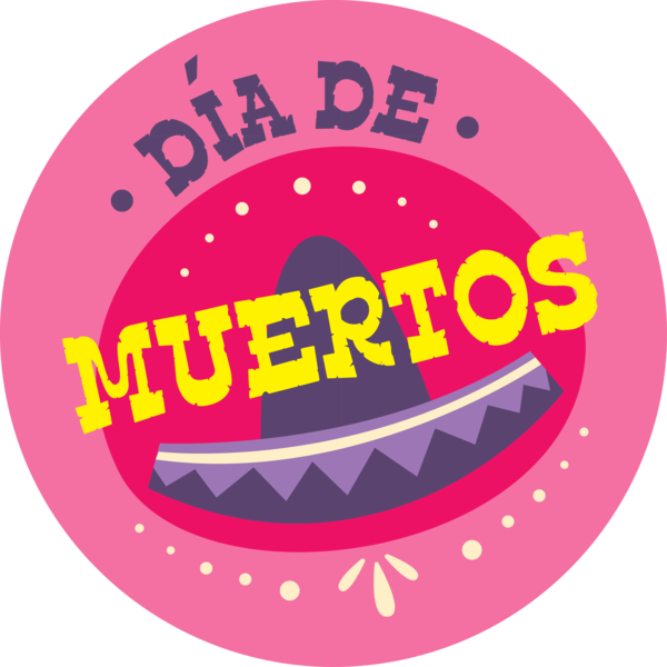 Transparent Day of the Dead Logo Circle Font for Día de Muertos for Day Of The Dead