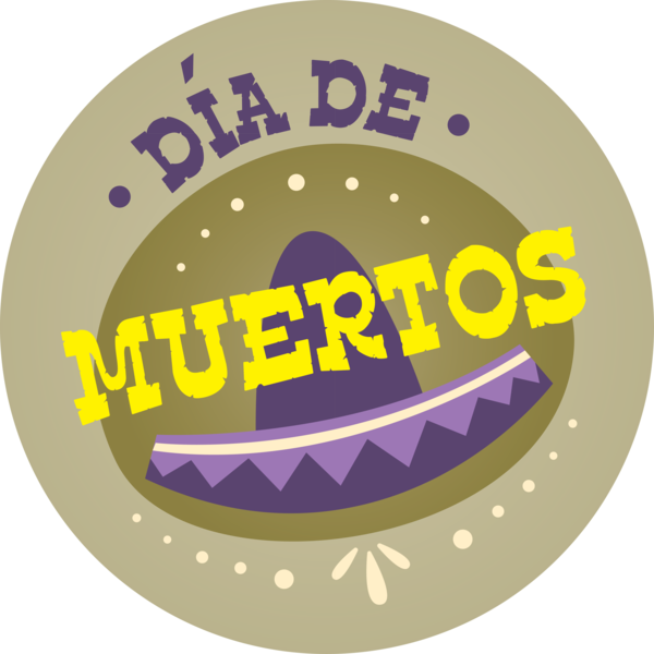 Transparent Day of the Dead Logo label.m Font for Día de Muertos for Day Of The Dead