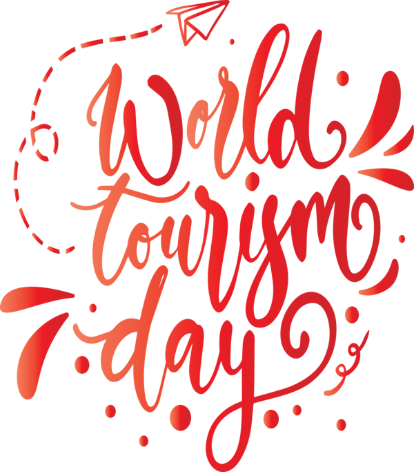Transparent World Tourism Day Logo Calligraphy Line for Tourism Day for World Tourism Day