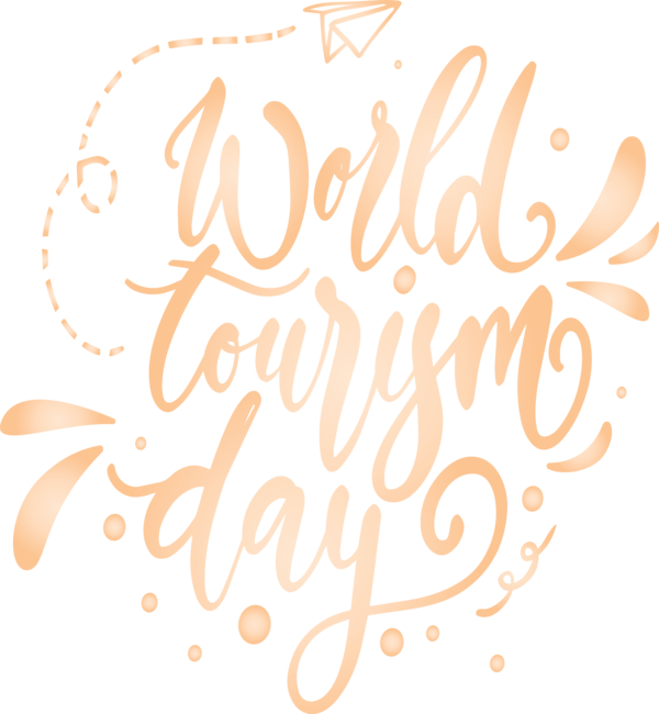 Transparent World Tourism Day Calligraphy Font Logo for Tourism Day for World Tourism Day