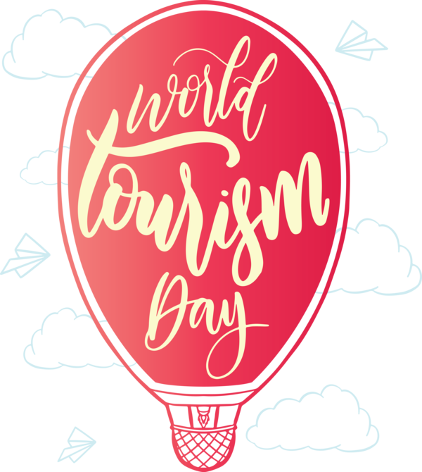 Transparent World Tourism Day Logo Balloon Pink M for Tourism Day for World Tourism Day