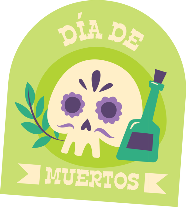 Transparent Day of the Dead Leaf Logo label.m for Día de Muertos for Day Of The Dead