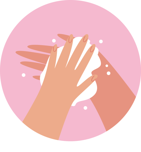 Transparent Global Handwashing Day Hand model Nail Pink M for Hand washing for Global Handwashing Day