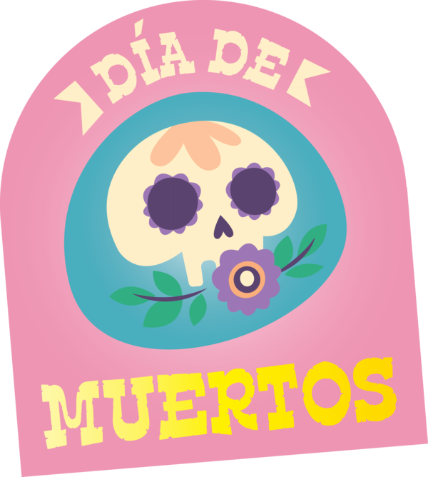 Transparent Day of the Dead Logo Cartoon Design for Día de Muertos for Day Of The Dead