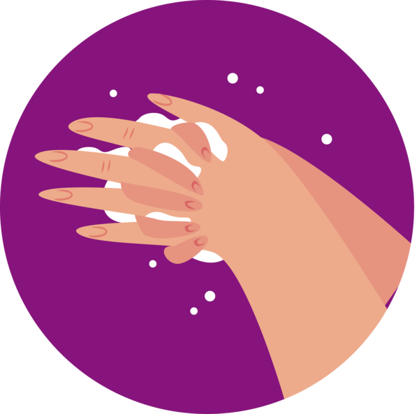 Transparent Global Handwashing Day Hand model Purple Hand for Hand washing for Global Handwashing Day