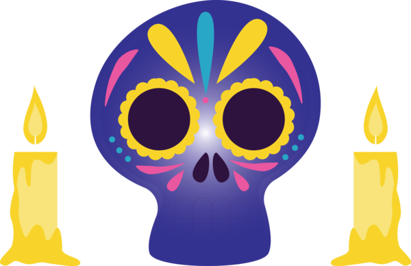 Transparent Day of the Dead Glasses Yellow Meter for Día de Muertos for Day Of The Dead