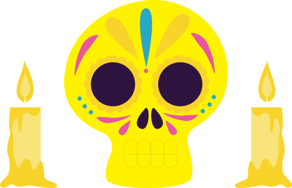 Transparent Day of the Dead Yellow Meter for Día de Muertos for Day Of The Dead