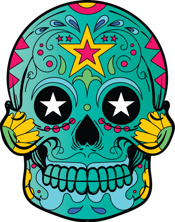 Transparent Day of the Dead Headgear Pattern for Calavera for Day Of The Dead