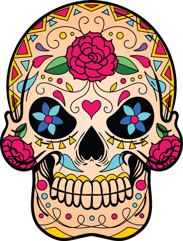 Transparent Day of the Dead Calavera Day of the Dead Color for Calavera for Day Of The Dead