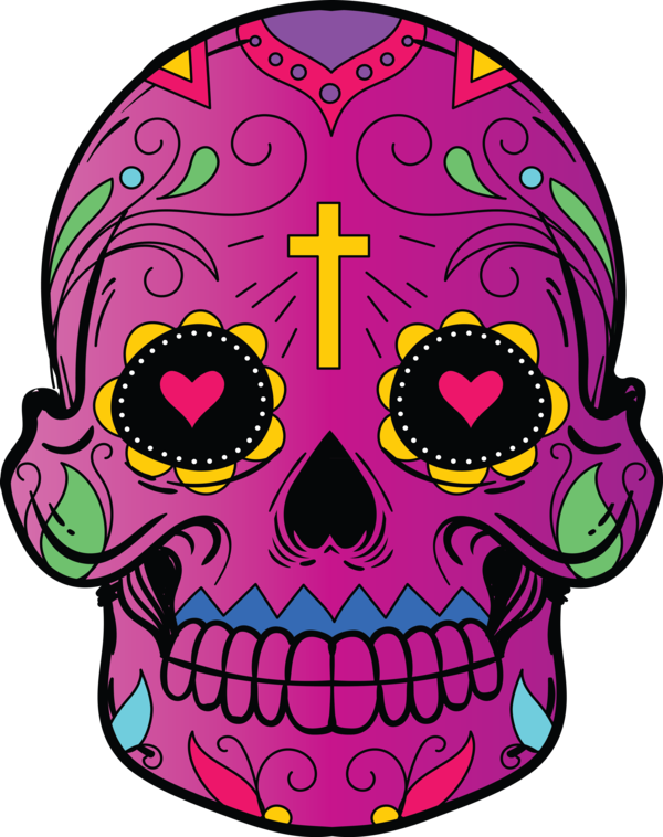 Transparent Day of the Dead Pink M Pattern Meter for Calavera for Day Of The Dead