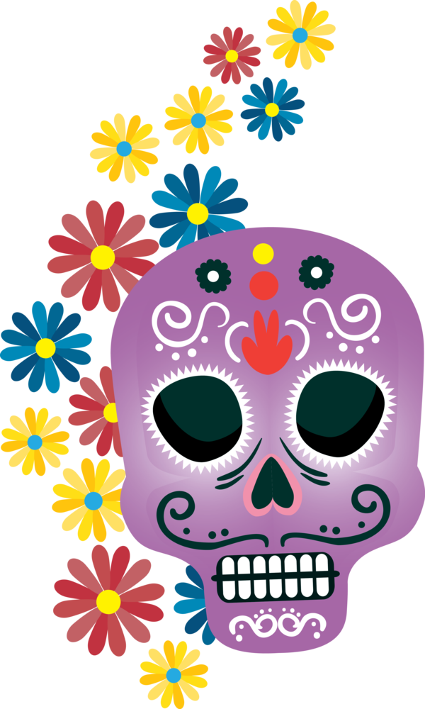 Transparent Day of the Dead Floral design Design Pattern for Calavera for Day Of The Dead