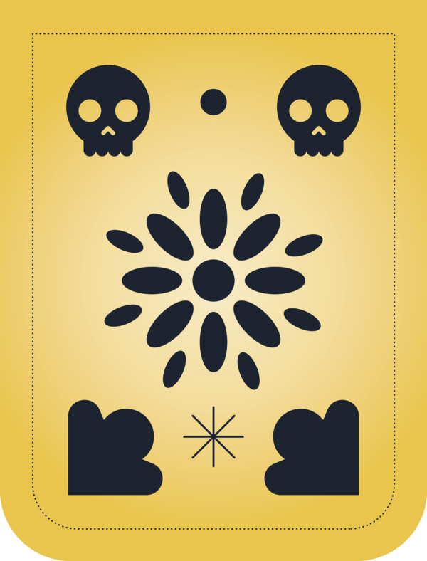Transparent Day of the Dead Logo Design Flower for Mexican Bunting for Day Of The Dead