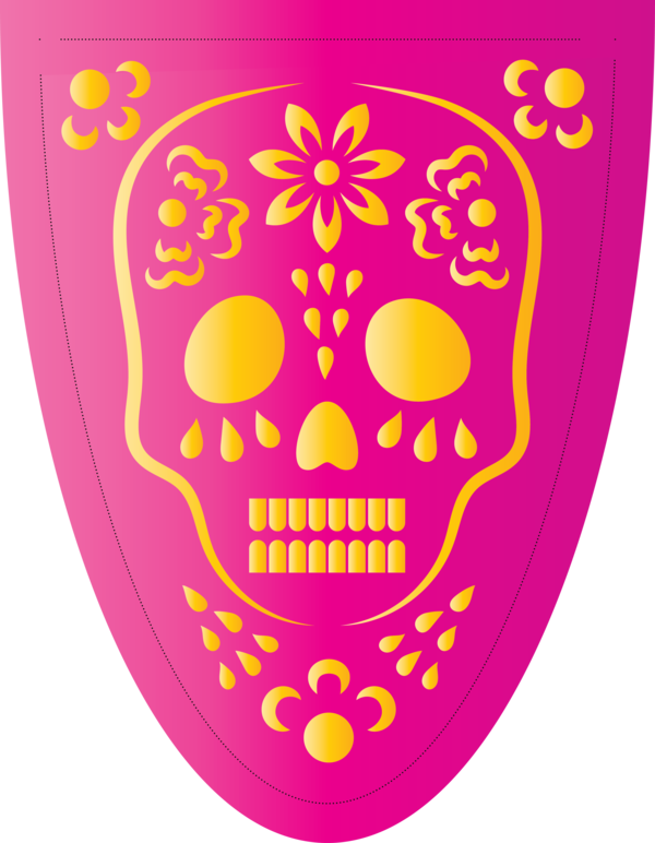 Transparent Day of the Dead Logo Guitar Accessory Pink M for Mexican Bunting for Day Of The Dead