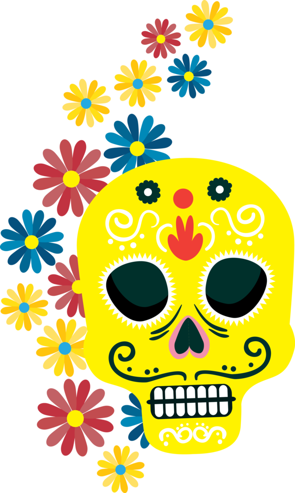 Transparent Day of the Dead Cut flowers Floral design Yellow for Calavera for Day Of The Dead