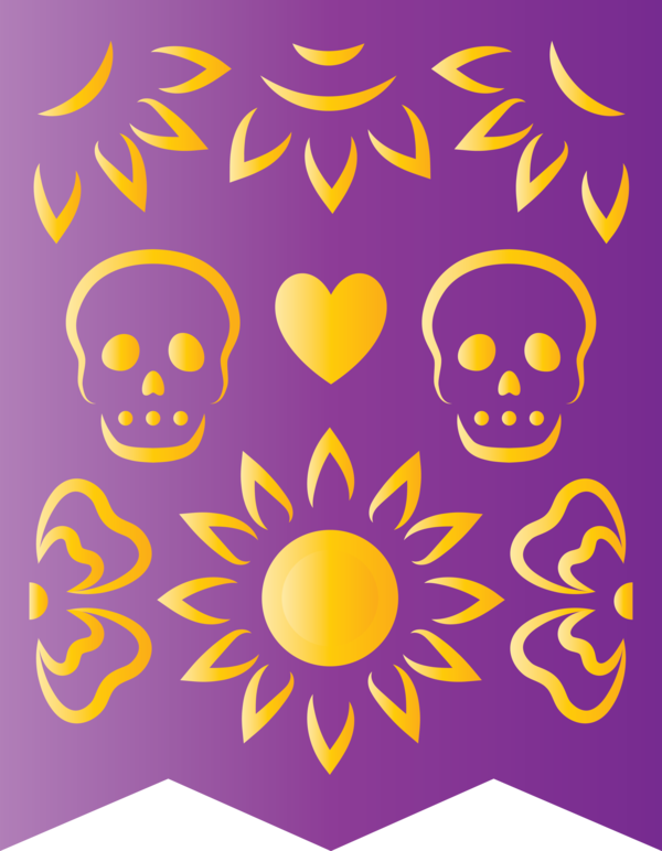 Transparent Day of the Dead Visual arts Yellow Petal for Mexican Bunting for Day Of The Dead