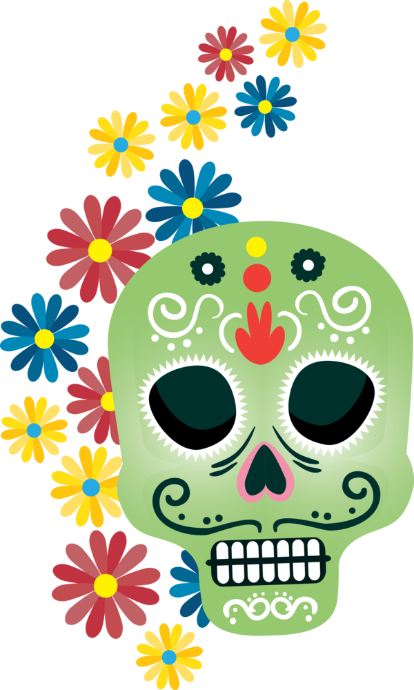 Transparent Day of the Dead Floral design Cut flowers Yellow for Calavera for Day Of The Dead