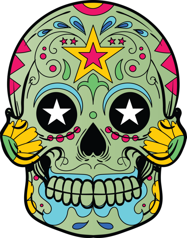 Transparent Day of the Dead Skeleton animation Design for Calavera for Day Of The Dead