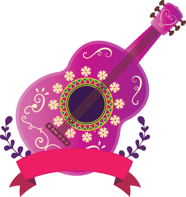 Transparent Day of the Dead Pink M String instrument Meter for Día de Muertos for Day Of The Dead