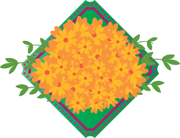 Transparent Day of the Dead Floral design Pattern Symmetry for Día de Muertos for Day Of The Dead