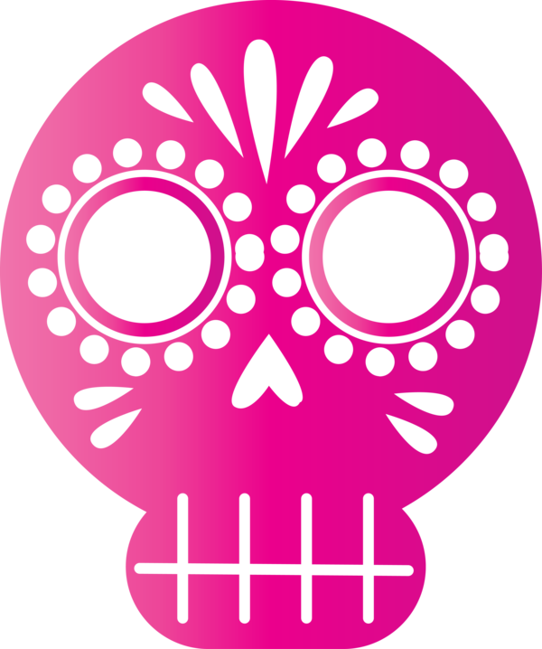 Transparent Day of the Dead Visual arts Headgear Pink M for Mexican Bunting for Day Of The Dead