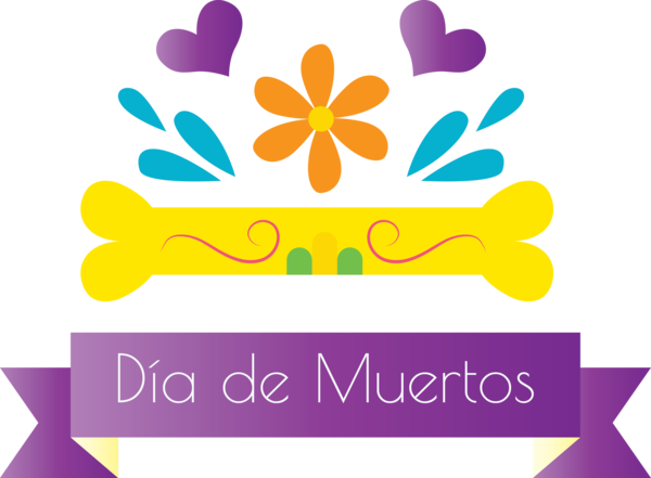 Transparent Day of the Dead Logo Floral design Petal for Día de Muertos for Day Of The Dead