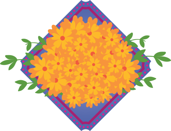 Transparent Day of the Dead Pattern Petal Floral design for Día de Muertos for Day Of The Dead