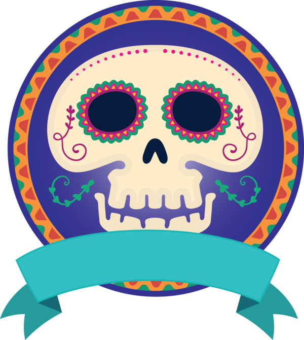 Transparent Day of the Dead Design Area Line for Día de Muertos for Day Of The Dead