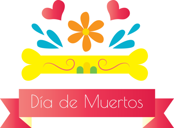 Transparent Day of the Dead Logo Text Design for Día de Muertos for Day Of The Dead