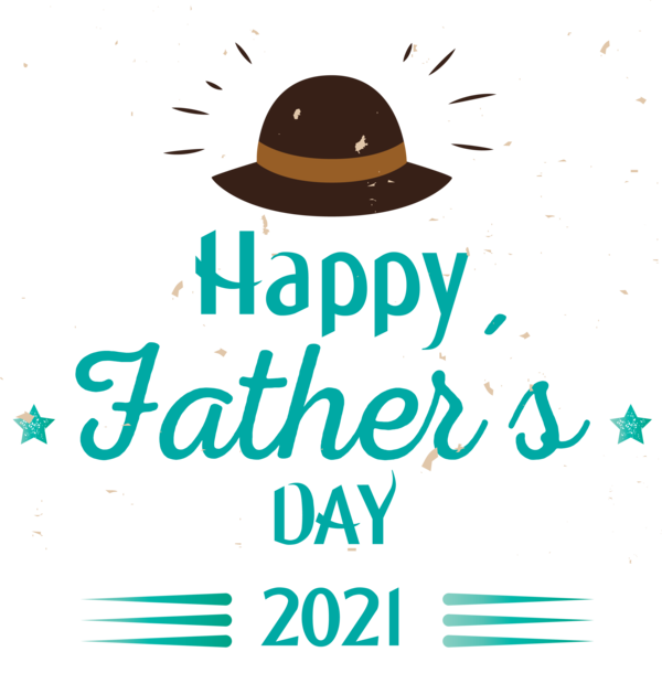 Transparent Father's Day Logo Teal Line for Happy Father's Day for Fathers Day