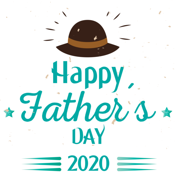 Transparent Father's Day Logo Teal Line for Happy Father's Day for Fathers Day