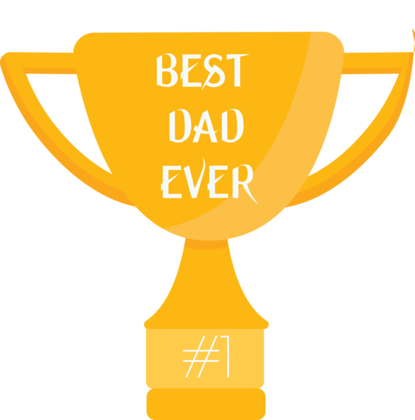 Transparent Father's Day Logo Yellow Trophy for Happy Father's Day for Fathers Day