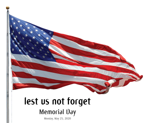 Transparent Memorial Day Flag Pole Flag United States for US Memorial Day for Memorial Day