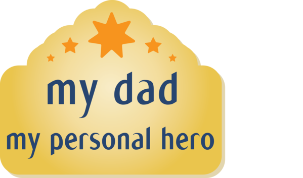 Transparent Father's Day Logo Font Yellow for Happy Father's Day for Fathers Day