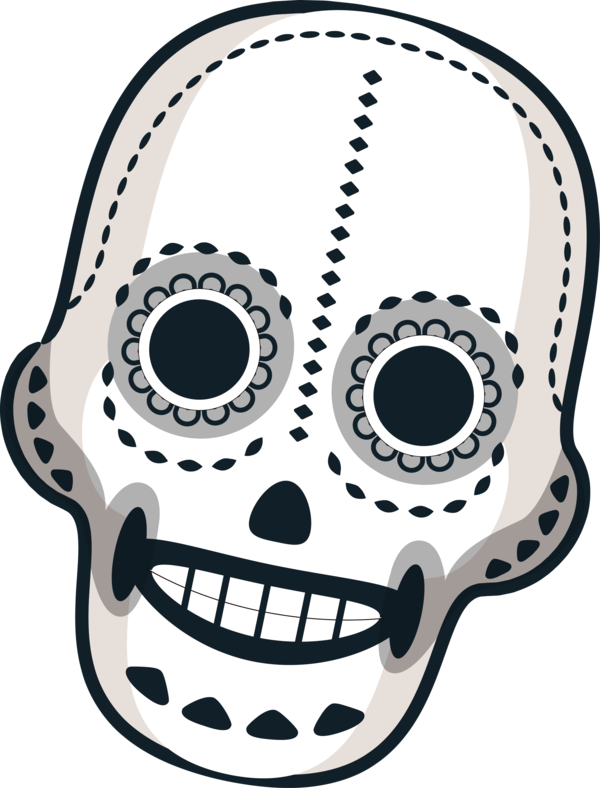 Transparent Day of the Dead Car Headgear Pattern for Calavera for Day Of The Dead