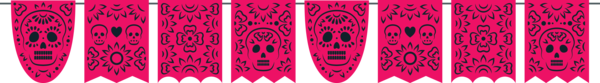 Transparent Day of the Dead Font Pattern Line for Mexican Bunting for Day Of The Dead