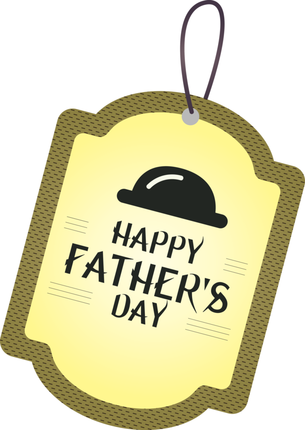 Transparent Father's Day label.m Yellow Font for Happy Father's Day for Fathers Day