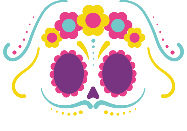 Transparent Day of the Dead Pink M Pattern Design for Calavera for Day Of The Dead