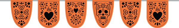 Transparent Day of the Dead Font Pattern Meter for Mexican Bunting for Day Of The Dead