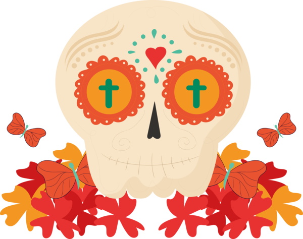 Transparent Day of the Dead Flower Meter for Calavera for Day Of The Dead