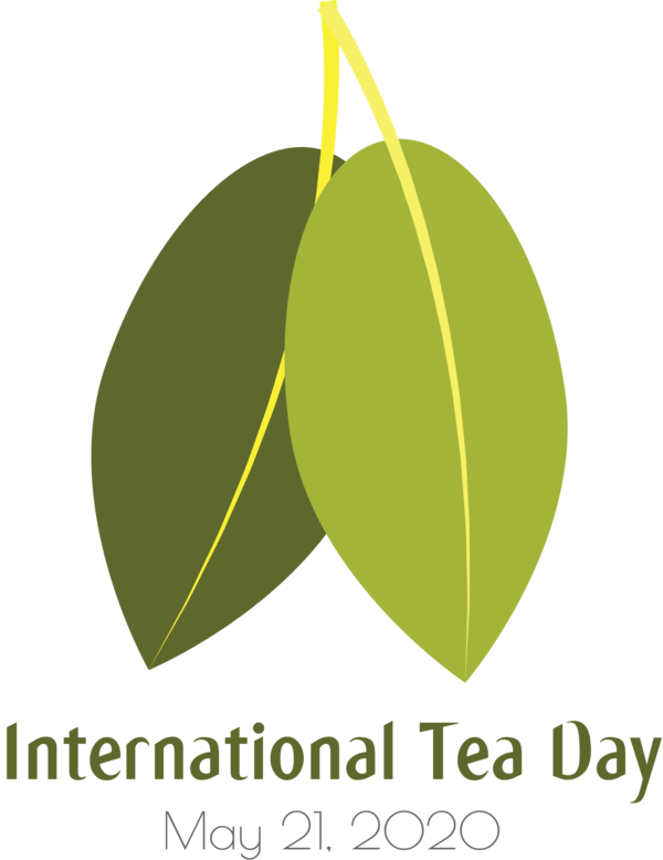 Transparent International Tea Day Logo Font Leaf for Tea Day for International Tea Day
