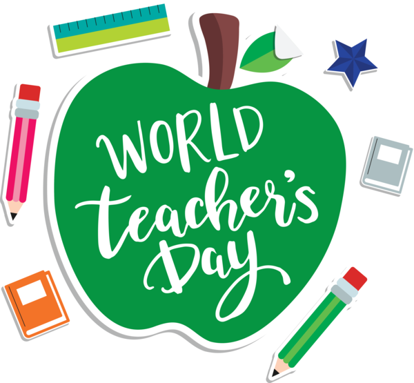 Transparent World Teacher's Day Logo Green Line for Teachers' Days for World Teachers Day