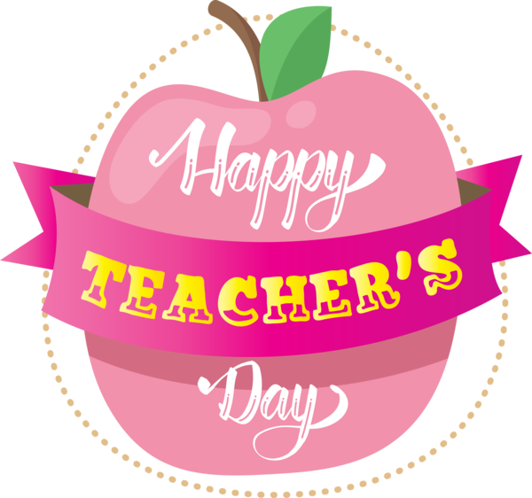 Transparent World Teacher's Day Logo label.m Pink M for Teachers' Days for World Teachers Day