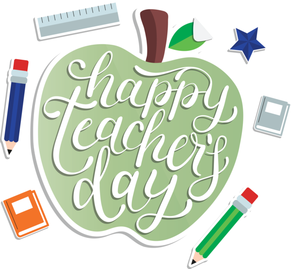 Transparent World Teacher's Day Logo Font Design for Teachers' Days for World Teachers Day