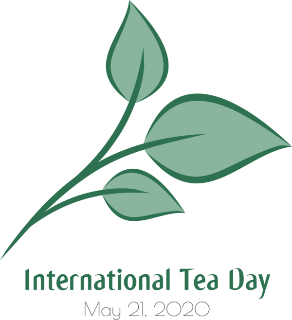 Transparent International Tea Day Leaf Plant stem Logo for Tea Day for International Tea Day