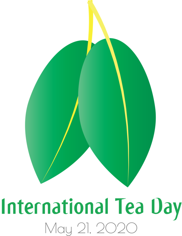 Transparent International Tea Day Logo Leaf Font for Tea Day for International Tea Day