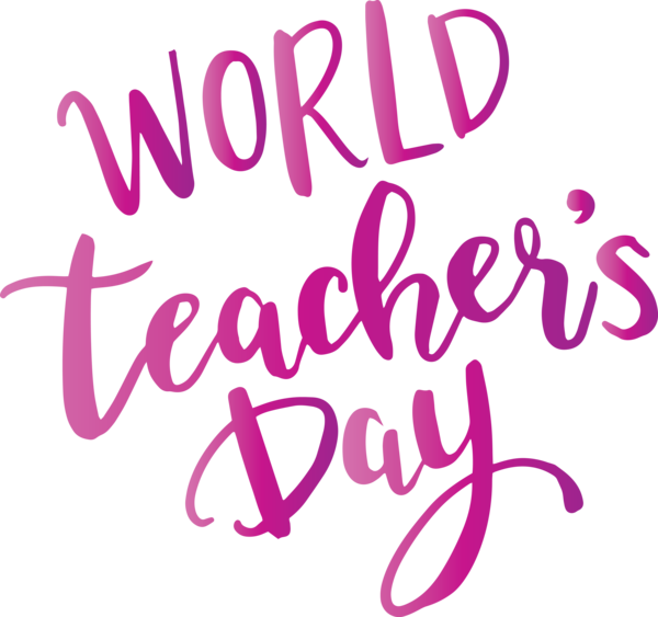 Transparent World Teacher's Day Logo Pink M Line for Teachers' Days for World Teachers Day