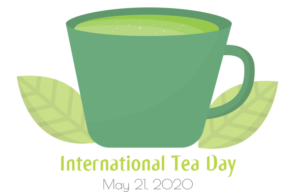 Transparent International Tea Day Coffee cup Green tea Mug for Tea Day for International Tea Day